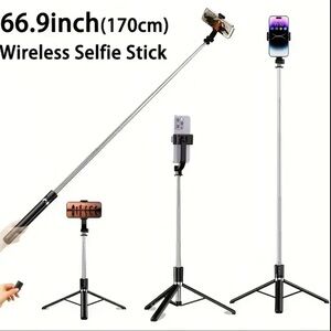 Wireless Tripod Selfie Stick 66.9inch 170cm New In Box